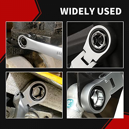 Akm Tool 27 Pc Flex Head Ratcheting Wrench Set, Metric | 72-Tooth | 8-22Mm | Extra Long Double Box End Ratchet Wrench Flex Head Wrench Set #TOP7