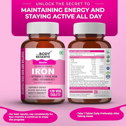 The Body Reserve Iron + Vitamin C Tablets 120 Capsules - Image 7