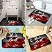 Colorful Star Roses & Red Wine Design Non Slip Bath Mat Machine-Washable Non Slip Small Flannel Bathroom Rug Carpet 24