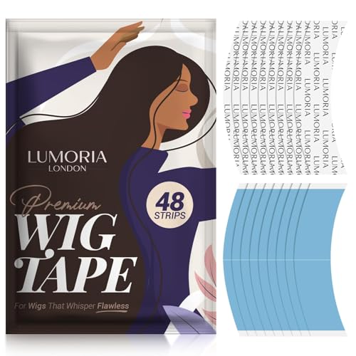 LUMORIA 48 Stück C Hold Klebestreifen für Lace Front Perücke Toupet Haarsystem - Doppelseitig Ultra Starker Halt No-Shine Perücken Kleber Atmungsaktiv Zuverlässig auch bei Schweiß