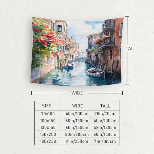 Couverture murale 3D Venise en polyester doux pour intérieur chic - 6