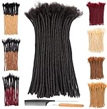 DAIXI 0.4cm Thickness 10 Inch 60 Strands and 0.6 0.8cm Options 100% Human Hair Dreadlock Extensions for Man/Women Full Handmade Permanent loc Extensions Bundles Can Be Dyed Bleached Curled Twisted -  daixishangmao