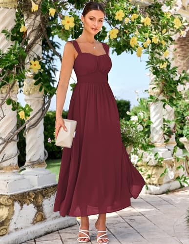 Image of GRACE KARIN 2026 Women's Summer Floral Wedding Guest Dress,Beach Flowy A Line Maxi Off Shoulder Bridesmaid Dresses
