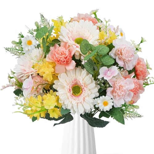 HUAESIN Flieder Dahlie Künstliche Blumen Chrysantheme Kunstblumen Deko Blumenstrauß Daisy Seidenblumen Hortensien Plastikblumen Fake Blumen Blumenstrauß Künstlich für Tischdeko Party Vase Deko HUAESIN Flieder Dahlie Künstliche Blumen Chrysantheme Kunstblumen Deko Blumenstrauß Daisy Seidenblumen Hortensien Plastikblumen Fake Blumen Blumenstrauß Künstlich für Tischdeko Party Vase Deko