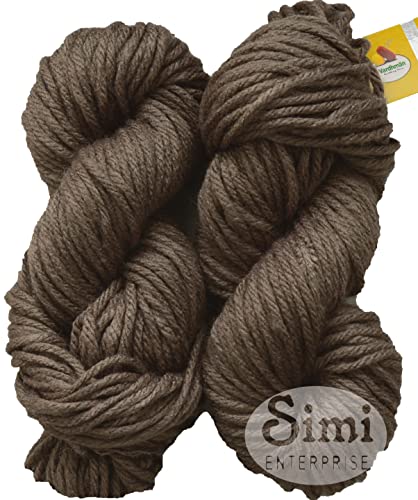 Image of Thick Chunky Wool, Brown 200 gm S-M Best Used with Knitting Needles, Crochet Needles Wool Yarn for Knitting. by SIMI Enterprise