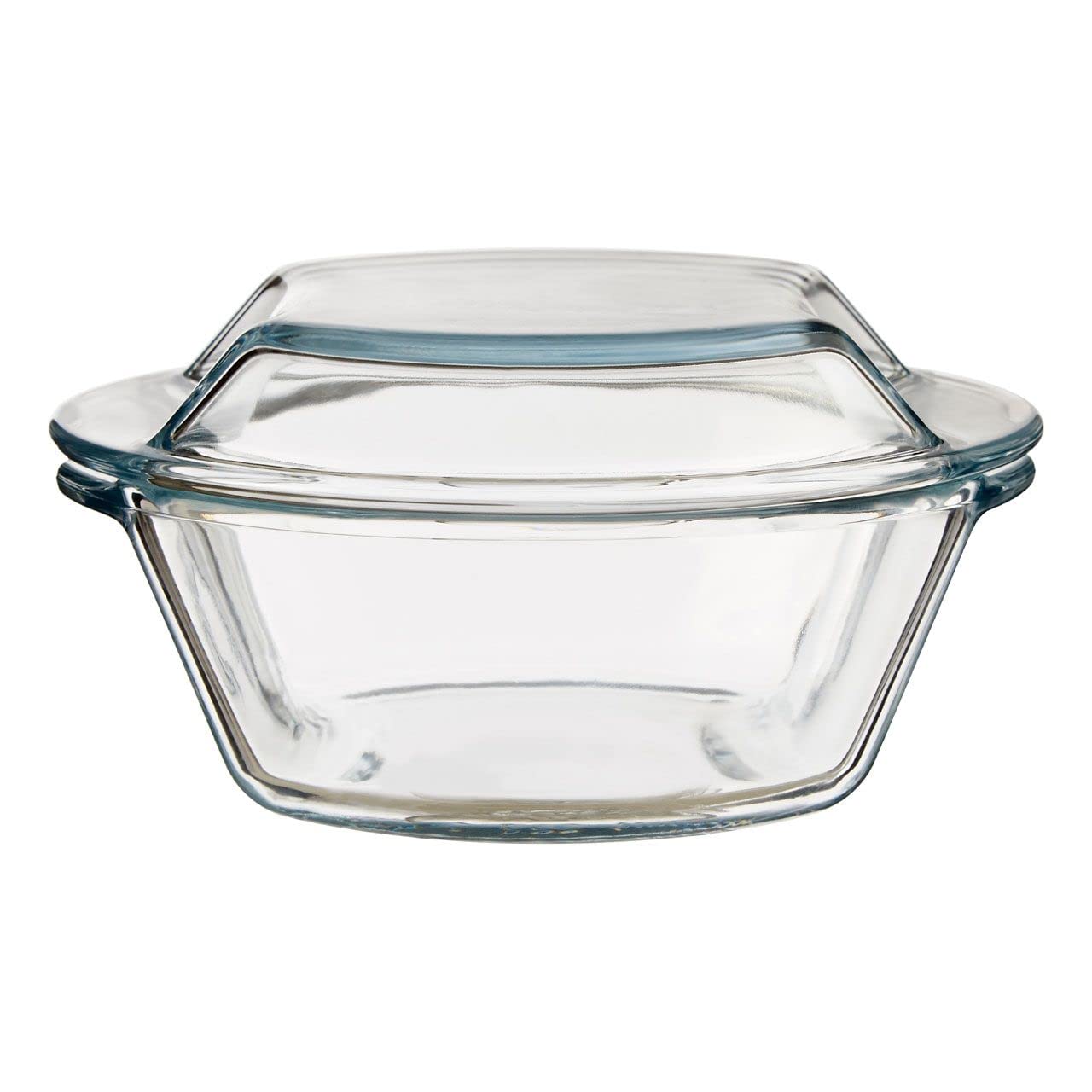Orsina Small Round Glass Casserole DishDurable Borosilicate Glass Oven Dish With LidHeat-Resistant Bakeware from B&Q