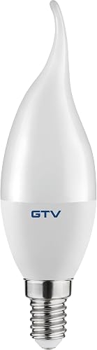 GTV Ampoule LED E14 Flamme C37L, 8W équivalent 55W, 720lm, Lumière Blanche Neutr