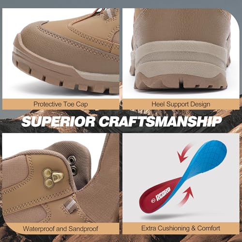 R CORD Womens Hiking Boots Waterproof Hiking Boots Womens Non-Slip Hiking Shoes Backpacking Boots All Day Walking Boots Outdoor - Image 6