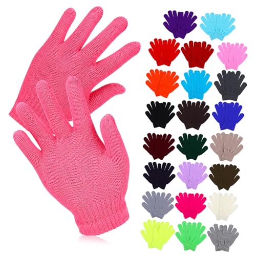 BESPORTBLE 24pairs Boys and Girls Knitted Gloves Winter Warm Gloves for Toddlers Full Finger