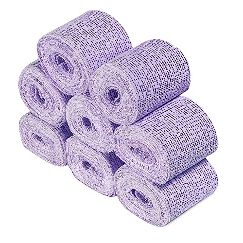Navaris 8x Babybauch Gipsbinden - Gipsabdruck Binden Set 5 x 300cm - Gips Abdruck Bandagen zum Basteln - Gipsbänder für Baby Bauch - Violett