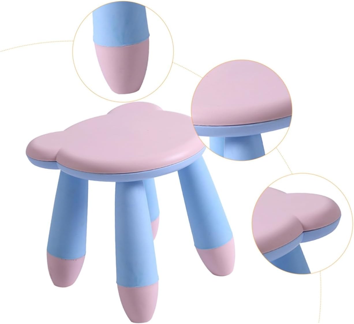 Gadpiparty ’s Cartoon Bear Stool Anti-Slip Plastic Footstool Thickened Small Stool for Shoe Changing and Home Use, Cute Pink Seat and Preschoolers