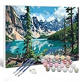 Pintar por Numeros Adultos Montaña, DIY Paisaje Painting by Numbers Kits, Cuadros para Pintar por Numeros con Pinceles y Pinturas Acrilicos, Decoración del Hogar, Regalo, 70x40cm, (Sin Marco), X-82