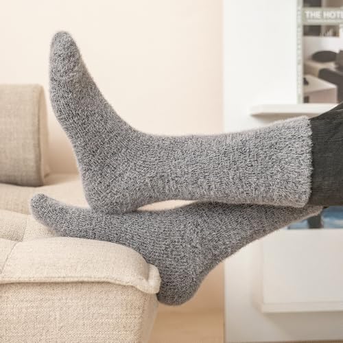 SISOSOCK 5 Pairs Fuzzy Soft Cozy Comfortable Socks for Women, Casual Sleep Comfy Socks, Perfect Warm Winter Gifts for Women — view 3