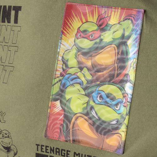 Image of Nickelodeon Teenage Mutant Ninja Turtles Boys T-Shirt & Shorts with Lenticular Image Changing Patch 2-Piece TMNT Set for Kids