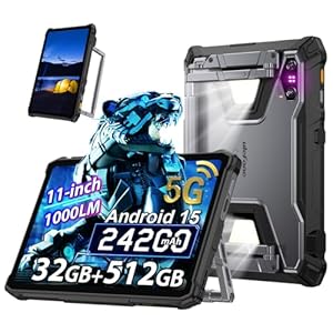 Ulefone Armor PAD 5 Pro 5G Outdoor Tablet 11 pulgadas, 32GB+512GB/2TB Android 15 Tablet, 2K FHD+ Bildschirm, 24200mAh 120W Baustellenhandy, 64MP+64MP, 3W*2 Lautsprecher, IP68 Wasserdicht,OTG,GPS,NFC