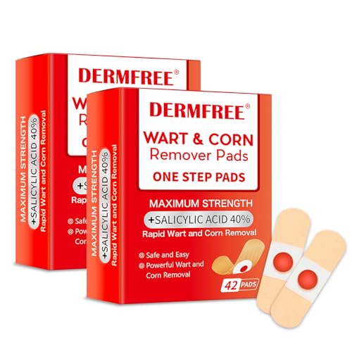 Image of Corn Remover Pads for Feet and Toes, 42 Count Maximum Strength Corn Removal Treatment with 40% Salicylic Acid, Fast Acting Wart and Corn Removal Bandages