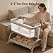 NeoBorn 3 in 1 Baby Bassinet, Bedside Bassinet for Baby, Rocking Bassinet with Breathable Full-Mesh, Mattress and Soft Sheet, Adjustable Height, Stable and Secure Crib for Newborns