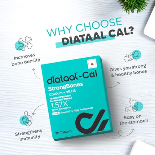 Image of Diataal Calcium supplement for Men & Women | 57% Better Absorption | AAA Cal 500mg + D3 (400 IU) |Calci and Vitamin D3 Tablets | Strong bones & Joint Health|30 Tablets