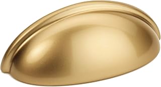 Cosmas 10 Pack 783GC Gold Champagne Cabinet Hardware Bin Cup Drawer Cup Pull - 3" Inch (76mm) Hole Centers