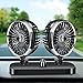 Auto Ventilator Auto Kfz Lüfter Einstellung Saugnapf Auto-Kühlluftventilator-12V / 24V Rücksitzlüfter 360 Grad Drehbarer Auto-Lüfter,Doppelkopf Elektrische 2-Gang-Regelung Für Kraftfahrzeuge (12v)