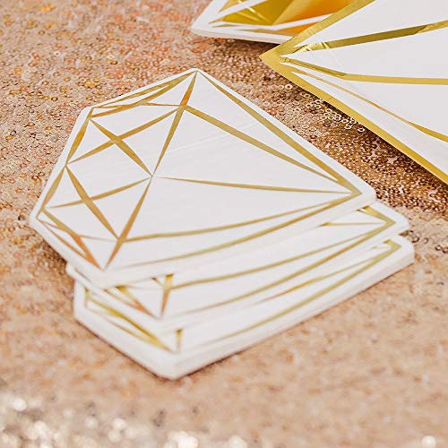 Serviettes en papier diamant Weddingstar lot de 40 deco table anniversaire - 3