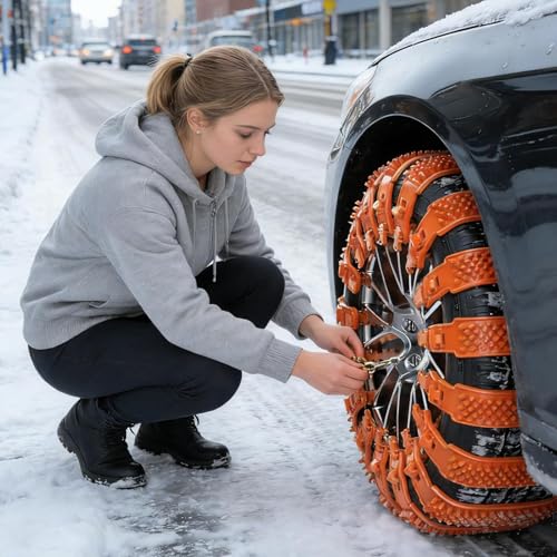 Chaînes à neige antidérapantes réglables et réutilisables pour SUV - 7