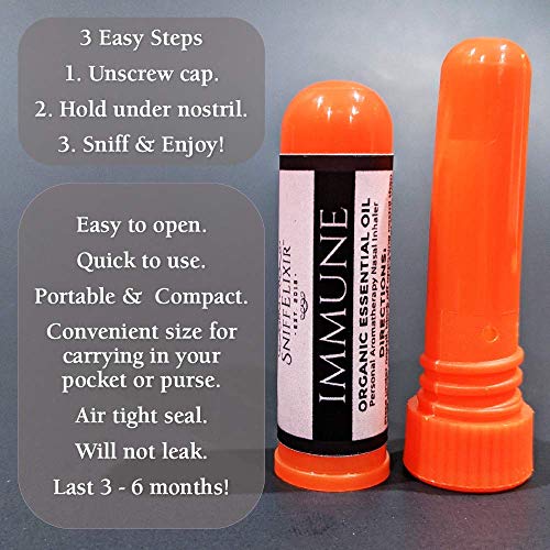 Immune Support & Defense Aromatherapy Nasal Inhaler - Preventative & Immune System Booster For Respiratory Care | Undiluted Organic Essential Oil Wellness Blend For Immunity Support & Prevention #TOP2