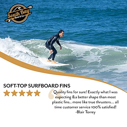 South Bay Board Co. - Universal Soft Top Surfboard Fins - 3 Screw-in Foam Surfboard Fins & Screw Set - Stiff Fins for Better Surf Performance - Heavy Duty ABS Plastic Material - Thumbnail 6