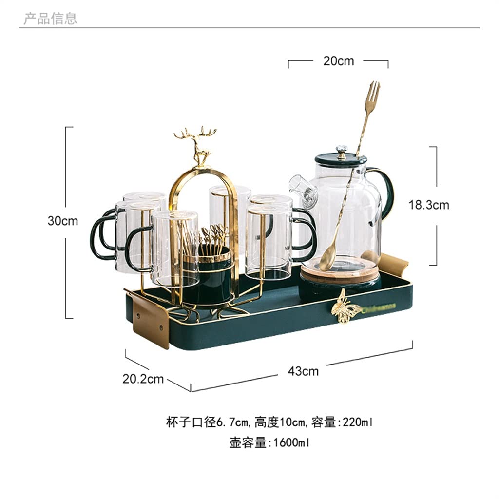 Nordic Cold Kettle Zestaw Glass Household Water Zestaw Popołudniowa herbata owoc Teapot Zestaw herbaty świeca herbata herbata (Color : A)