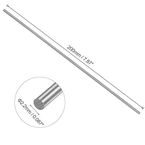 Miniatura 25 de uxcell 20 varillas redondas de metal de acero, 0.047 in x 3.937 in de acero de alta velocidad (HSS) herramienta de stock, para engranajes de eje