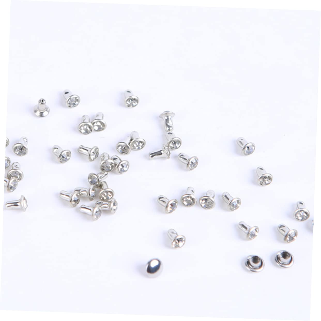 NUOBESTY 600 Juegos remaches de diamante tacos para ropa remaches para metal decoración remache artesanal de cuero tachuelas de reparación de artesanías de cuero remachadora Decorar