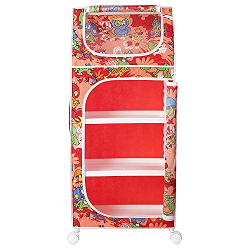 Image of Little One's | 4 Plastic Shelves Baby Wardrobe /Toy Organizer | Jungle Red | TB4 /AR