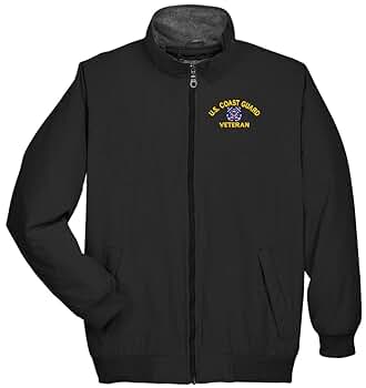 アイボリー スカジャン U.S. Coast Guard MilitaryBest U.S. Coast Guard Logo Veteran 3-Season Jacket