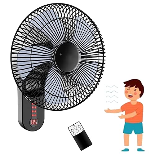 Genérico Ventilador De Pared, 16 Pulgadas, Tres Velocidades De Viento, Oscilación De 45 Grados hacia Arriba Y hacia Abajo, Enfriamiento Rápido Y Eficiente En Energía (E 5 Blades)