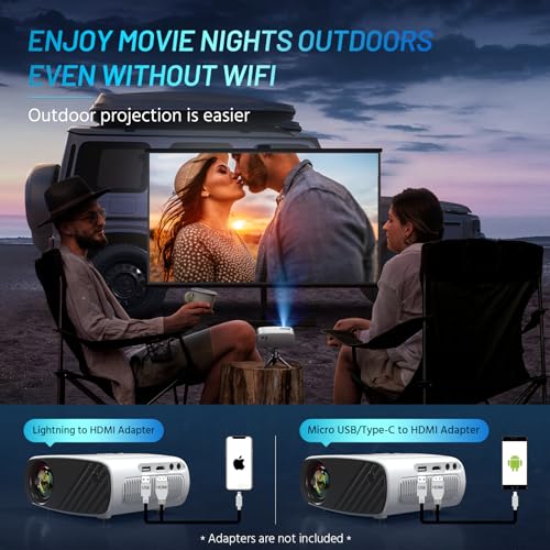 Mini Projector for iPhone, ELEPHAS 2024 Upgraded 1080P HD Portable Projector with Tripod, Compatible with Android/iOS/Windows/TV Stick/HDMI/USB