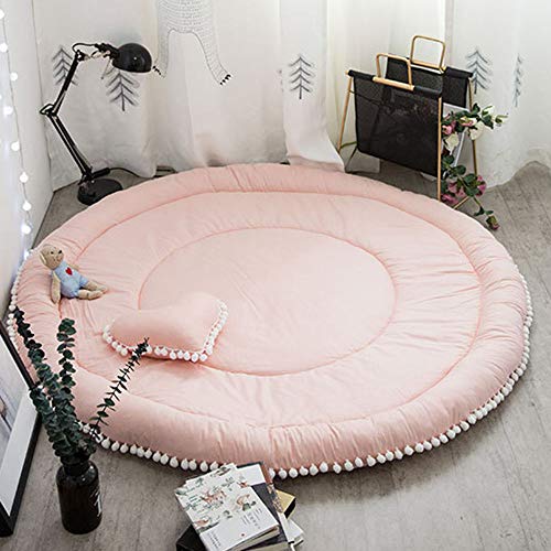 Lacomfy Baby Kids Crawling Cushion, Cartoon Round Play Mat, Room Decor Floor Rug Baby Crawling Mat Kids Playmat Thicken Non-Slip Washablefor Babies, Infants, Toddlers 53In Green #TOP2