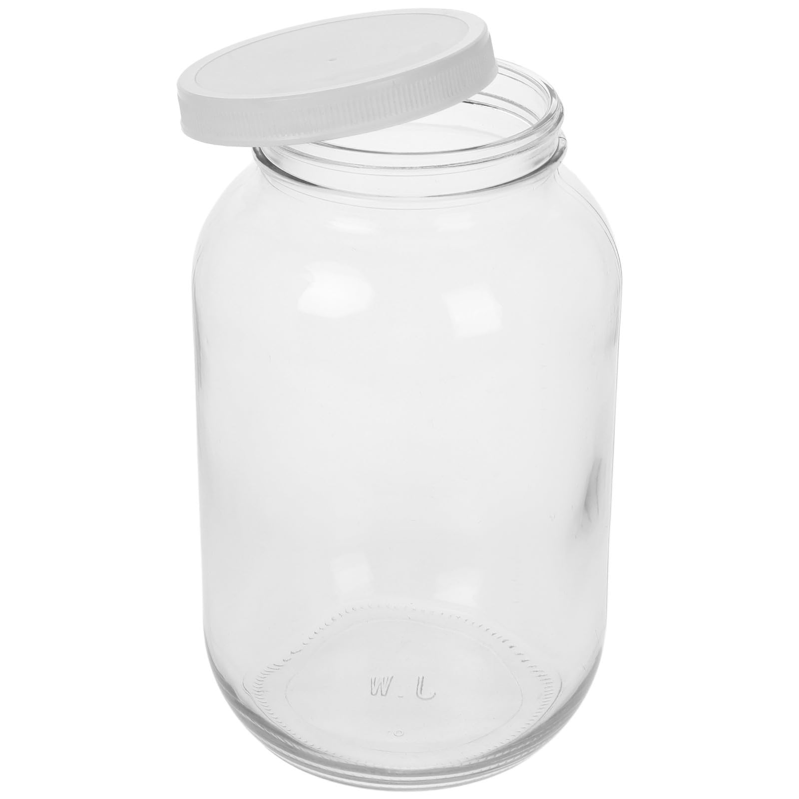 Zerodeko Frascos de Vidrio Galón con Tapa de Plástico Hermética, Tarro de Cristal de Boca Ancha para Encurtir y Fermentar, Almacenamiento Duradero y Elegante