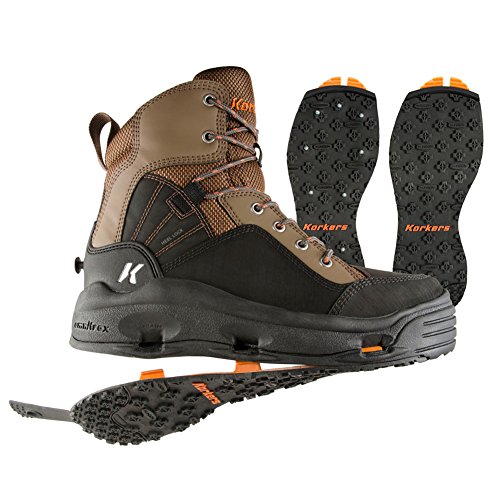 Korkers Buckskin Men's Wading Boots - Durable and Non-Corrosive - Includes Interchangeable Kling-On & Studded Kling-On Soles