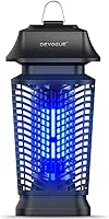 DEVOGUE Electric Bug Zapper Indoor Outdoor - Waterproof UV Mosquito Fly Killer, 6000H Lifespan, 80m² Coverage (Black)