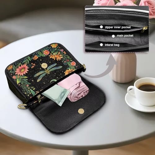 Bolso bandolera de cuero para mujer miniatura 4