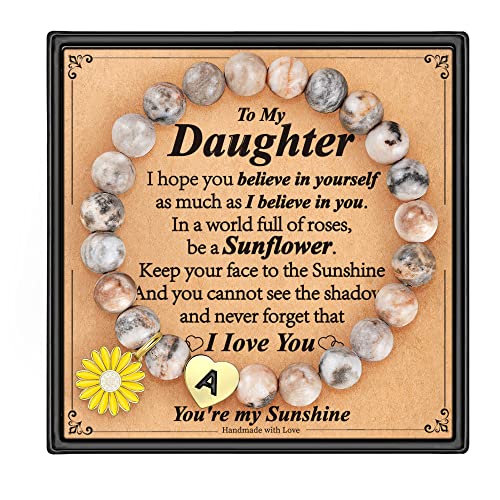 Urstar Mothers Day Gifts For Daughter, Daughter Gift Form Mom Dad Initial Heart A Bracelets For Teen Girls Daughter Bracelets From Mom Birthday Gifts For Girls Daughter Gifts For Teen Girls Jewelry #TOP21