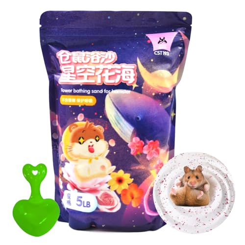 MUYG Hamster Bath Sand Natural Dust Free Plant Bathing Sand Desert Sands Flower Scented Clean Small Animal Potty Litter Sand for Guinea Pig Hamster Chinchilla(5LB/2.3kg)