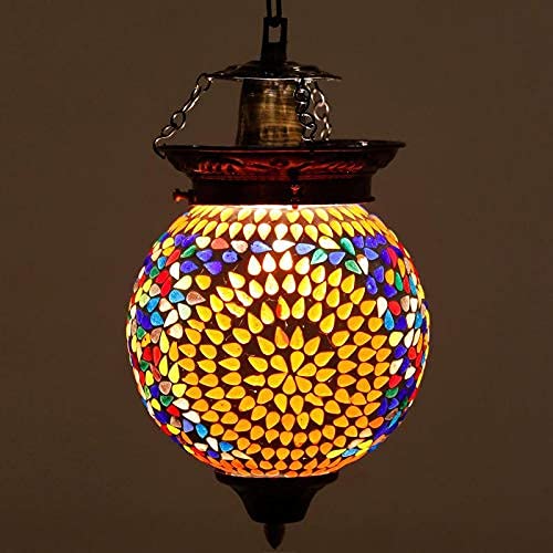 Handcrafted Glass Hanging Lamp for Home Bar Restaurant Cafe Decoration (Medium, Multicolour)-image-40