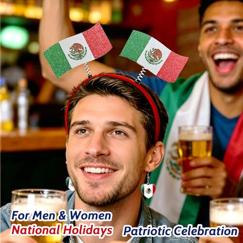 DragonHue 2026 World Cup Patriotic Headband & Earrings Set, Unisex Design, Game Day Accessories for Women, Mexico Flag Decorations, Ideal for Sports Events, National Holidays & Festivals (Mexico) by DragonHue - Used condition - Image 3