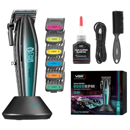 Cortadora de pelo con motor de 9000 RPM para fades perfectos y degradados precisos