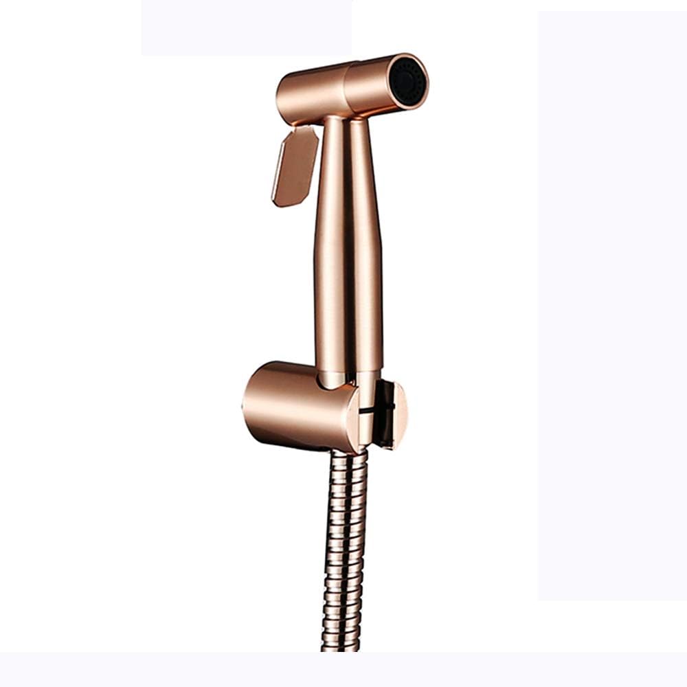 SUS304 Stainless Steel Bidet Sprayer Kit Toilet Cleaning Faucet Toilet Bidet Shower Head for Personal Hygiene, Brushed Rose Gold