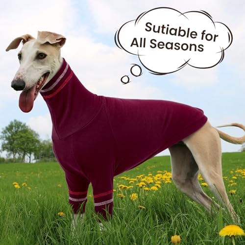 OUOBOB Windhund-Hundepullover, italienischer Windhundmantel für große Hunde, Whippet-Pullover, Rollkragen, dehnbares Strick-Sweatshirt, Größe L