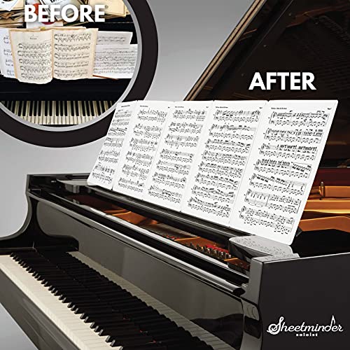 Sheetminder Soloist (Single) - Printed Sheet Music Organizer / No Page Turning, Windproof On Music Stand, No Plastic Sleeves, Easily Mark Fingering / Perfect For Students, Teachers, Bands, Performers #TOP5