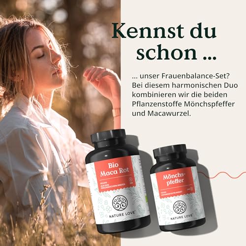 NATURE LOVE® Mönchspfeffer Kapseln - 240 Stück - 4:1 Extrakt aus Original Vitex Agnus Castus - Hochdosiert mit 10mg je Kapsel, Ohne unnötige Zusätze, vegan, laborgeprüft, in Deutschland produziert 6