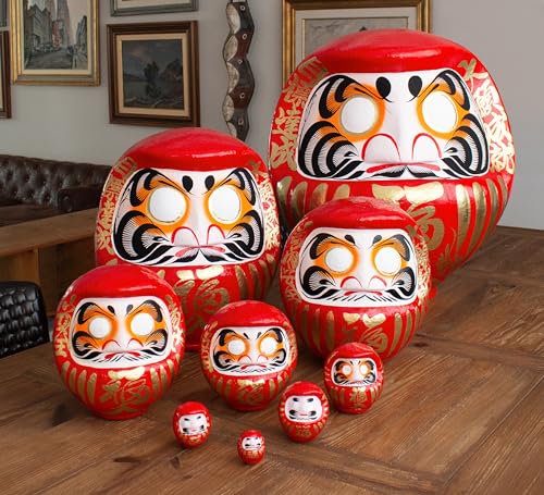 Daruma traditionnel rouge pour concrétiser vos projets grand modèle en papier mâché